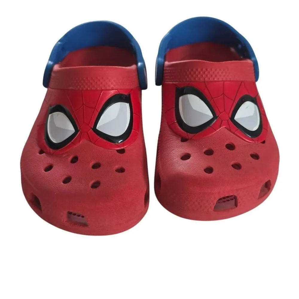 Crocs X Marvel Kids Size 1 Red Blue Spiderman Crocs